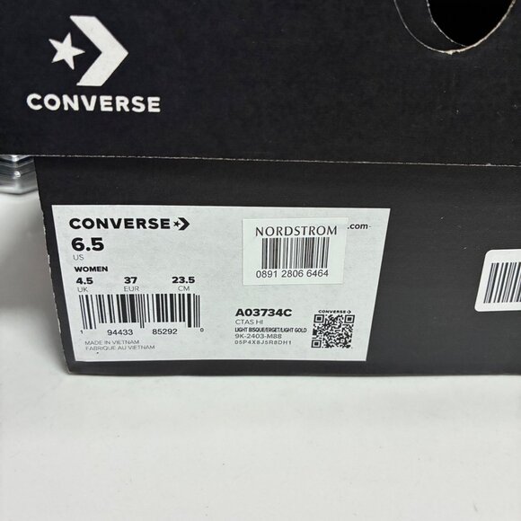 NEW Converse All Star Chuck Taylors Women’s Shoes Light Gold Sz 6.5 Streetwear - Picture 3 of 11